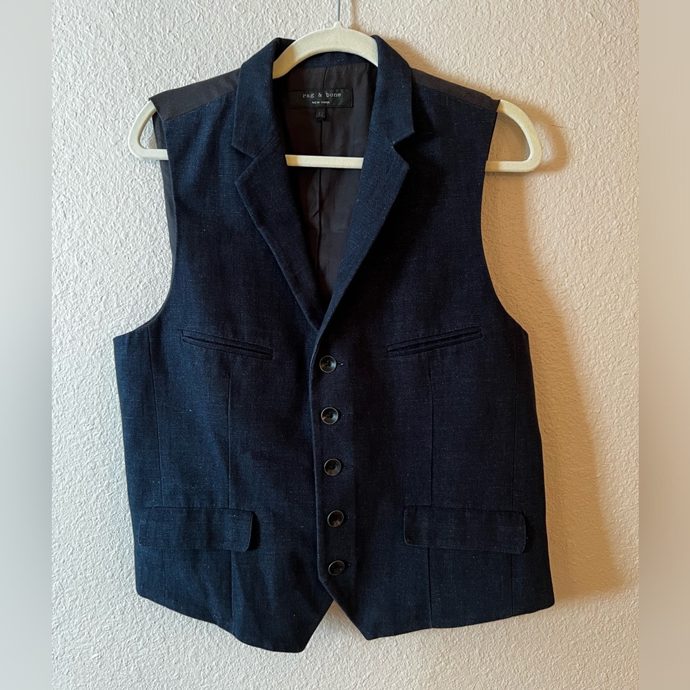 Rag & Bone Denim Vest Waistcoat sz 42
